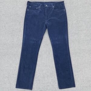 Levi's 511 Pants Men's 38x32 Blue Corduroy Slim Fit Straight Leg Stretch Modern